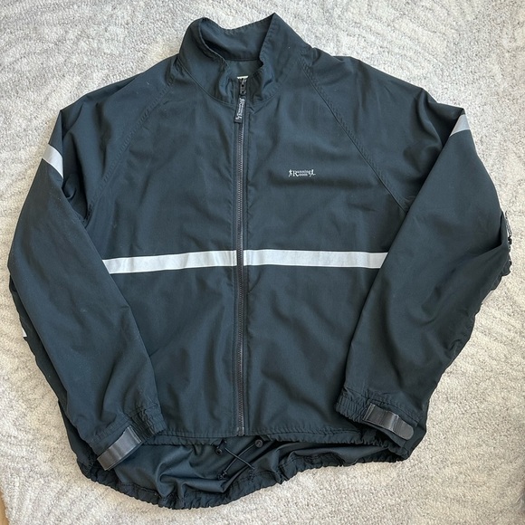 Running Room Men's Black Jacket with Reflective Stripes - Picture 1 of 6